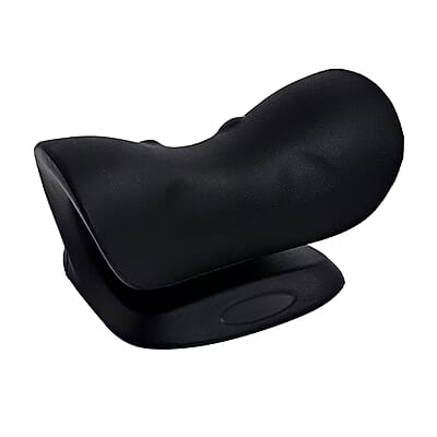 Livmore Black Faux Leather Ergonomic Support Pillow