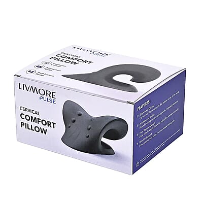 Livmore Black Faux Leather Ergonomic Support Pillow
