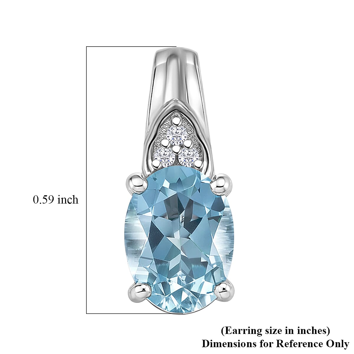 D'Joy Sky Blue Topaz and White Zircon 3.15 ctw Royal Teardrop Earrings in Platinum Over Sterling Silver and Stainless Steel