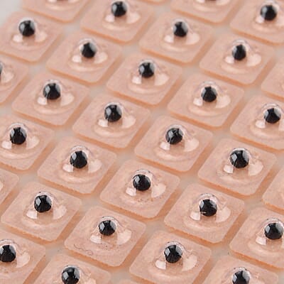 Livmore Ear Acupuncture Patch Box with Tweezers - Brown (14 Sheets and 60 Pcs in Box)