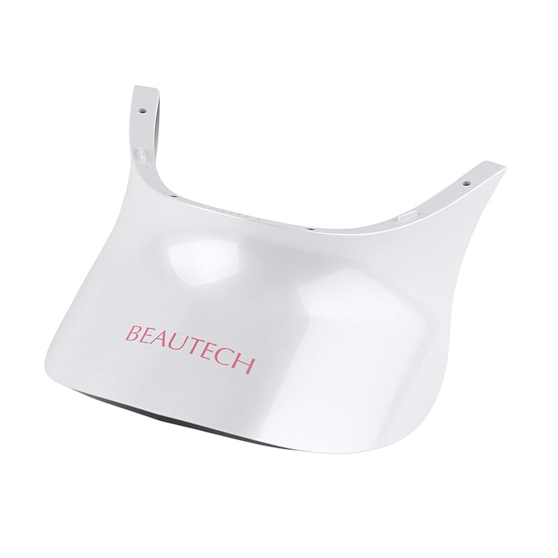Beautech White and Gold LED Light Therapy Visible Facial Mask and Neck Mask with Stand
