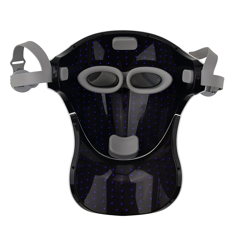Beautech White and Gold LED Light Therapy Visible Facial Mask and Neck Mask with Stand