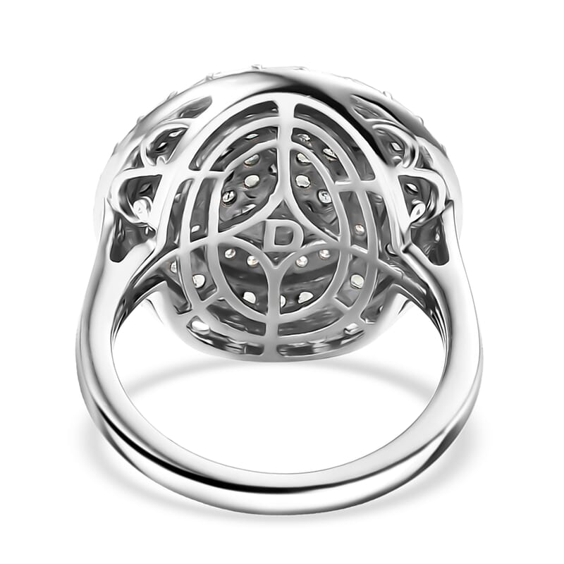D'Joy Premium Narsipatnam Alexandrite and Moissanite 1.90 ctw Royal Medallions Ring in Rhodium Over Sterling Silver (Size 10.0)