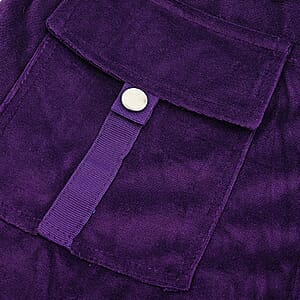 Lee Hanton Purple Velour Hooded Jacket Pant Set- Large