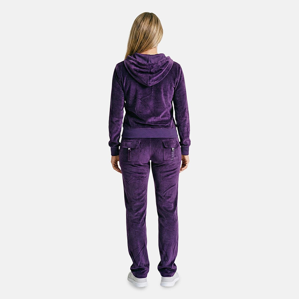 Lee Hanton Purple Velour Hooded Jacket Pant Set- Small image number 1