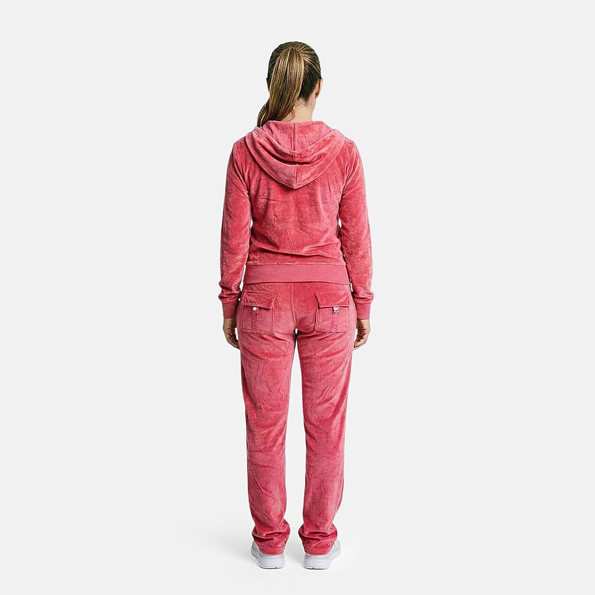 Lee Hanton Coral Velour Hooded Jacket Pant Set- Large image number 1