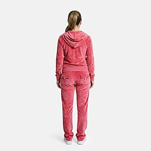 Lee Hanton Coral Velour Hooded Jacket Pant Set- XL