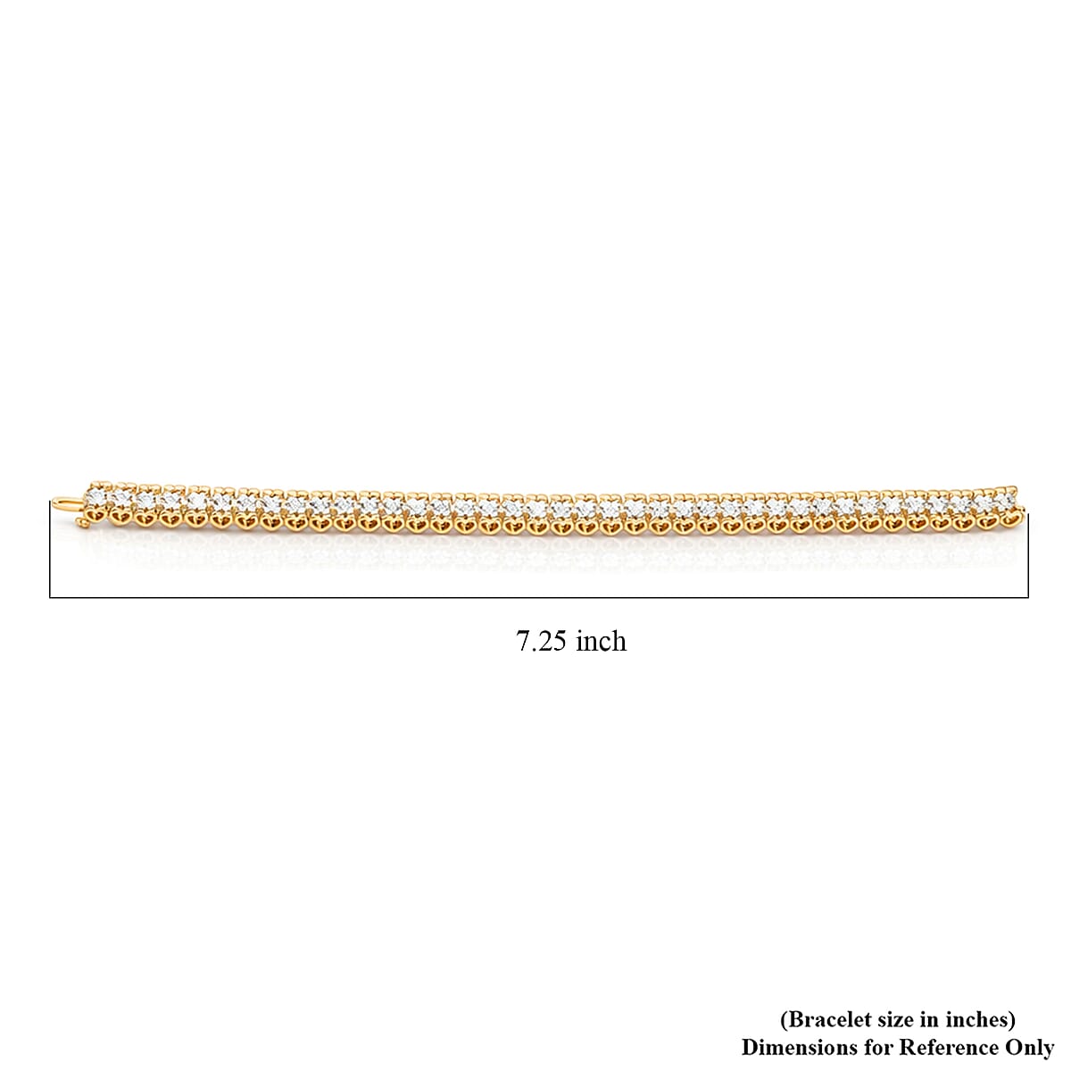 White Diamond 1.00 ctw Bracelet in 14K YG Over and Sterling Silver (7.25 In) image number 4