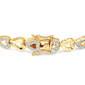 White Diamond Bracelet in 14K YG OVer and Sterling Silver (7.25 In)