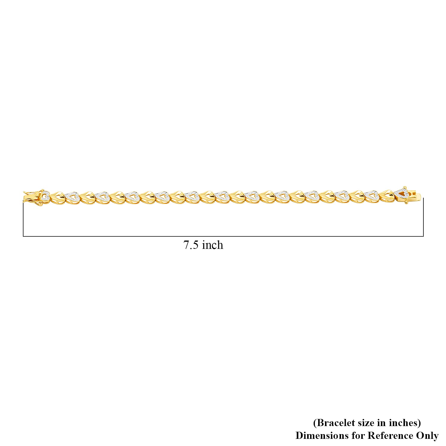 White Diamond Bracelet in 14K YG OVer and Sterling Silver (7.25 In)