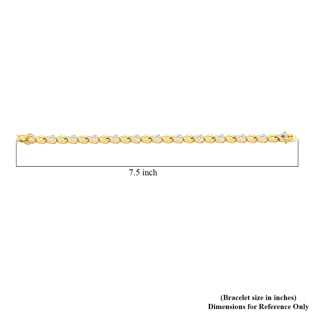 White Diamond Bracelet in 14K YG OVer and Sterling Silver (7.25 In) image number 4