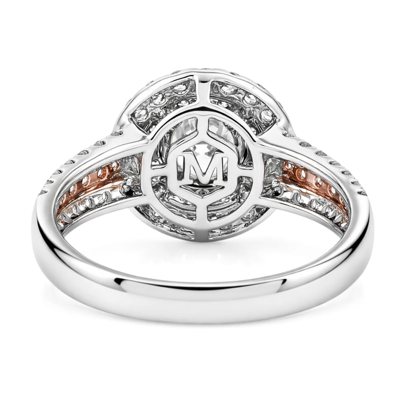 Modani Natural Pink and White Diamond 1.49 ctw Ring in 950 Platinum and 14K Rose Gold (Size 10.0) 5.10 Grams