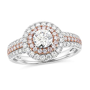 Modani Natural Pink and White Diamond 1.49 ctw Ring in 950 Platinum and 14K Rose Gold (Size 6.0) 5.10 Grams
