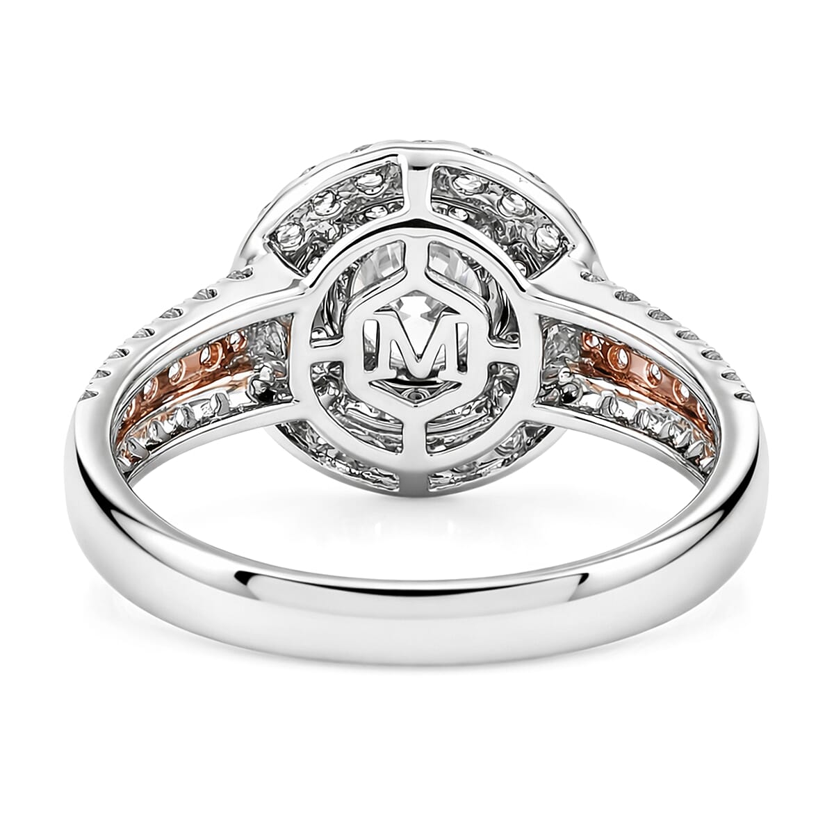 Modani Natural Pink and White Diamond 1.49 ctw Ring in 950 Platinum and 14K Rose Gold (Size 6.0) 5.10 Grams image number 4