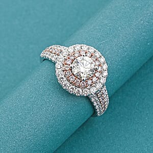 Modani Natural Pink and White Diamond 1.49 ctw Ring in 950 Platinum and 14K Rose Gold (Size 7.0) 5.10 Grams