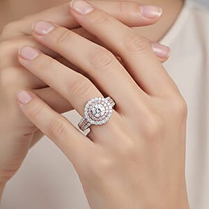 Modani Natural Pink and White Diamond 1.49 ctw Ring in 950 Platinum and 14K Rose Gold (Size 7.0) 5.10 Grams