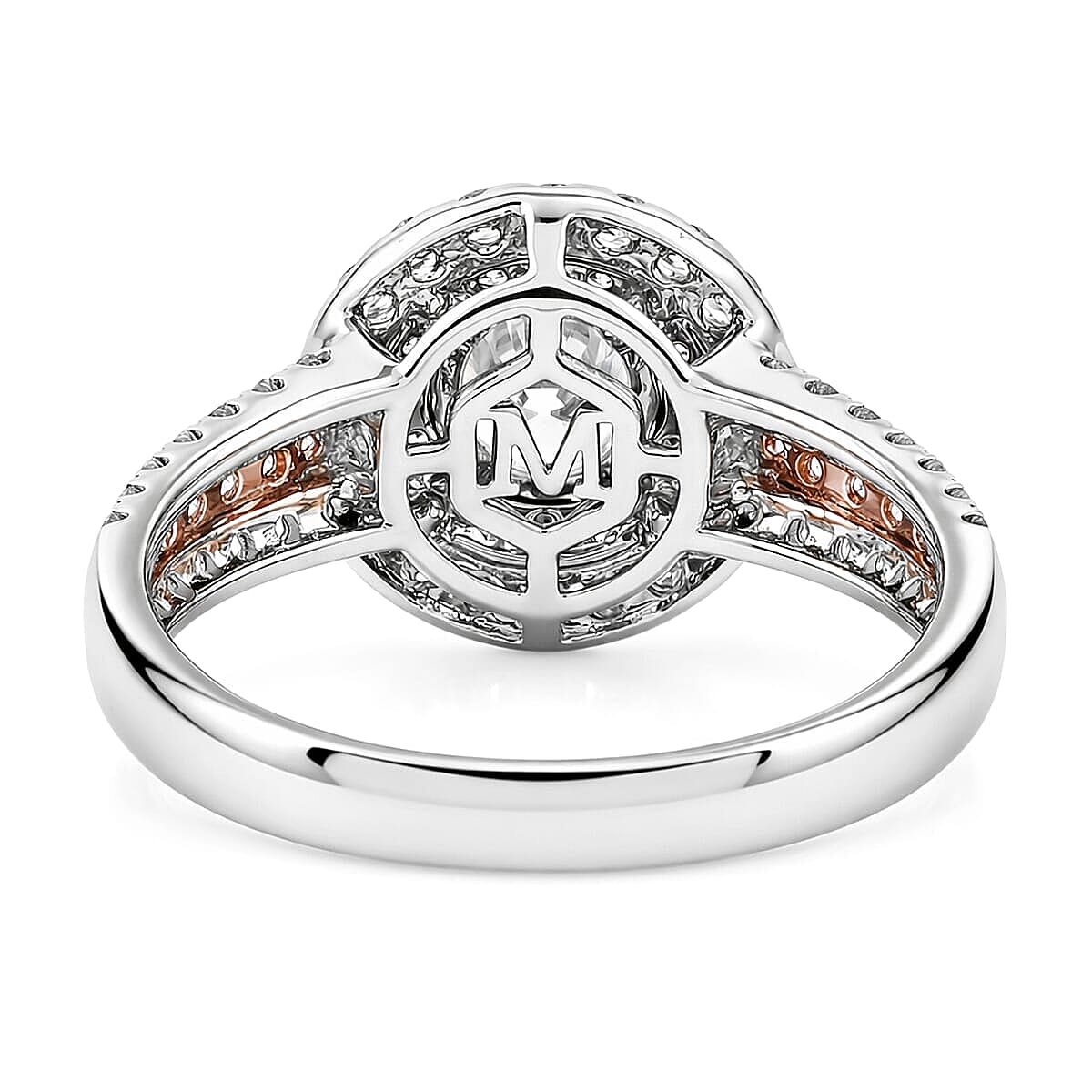 Modani Natural Pink and White Diamond 1.49 ctw Ring in 950 Platinum and 14K Rose Gold (Size 7.5) 5.10 Grams image number 4