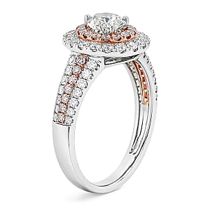 Modani Natural Pink and White Diamond 1.49 ctw Ring in 950 Platinum and 14K Rose Gold (Size 8.0) 5.10 Grams