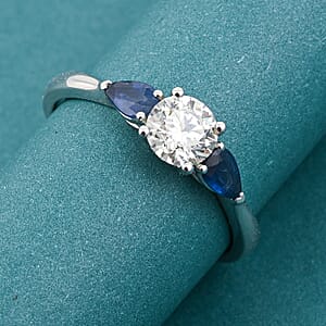 Modani Diamond and Blue Sapphire 1.03 ctw Ring in 950 Platinum (Size 10.0)