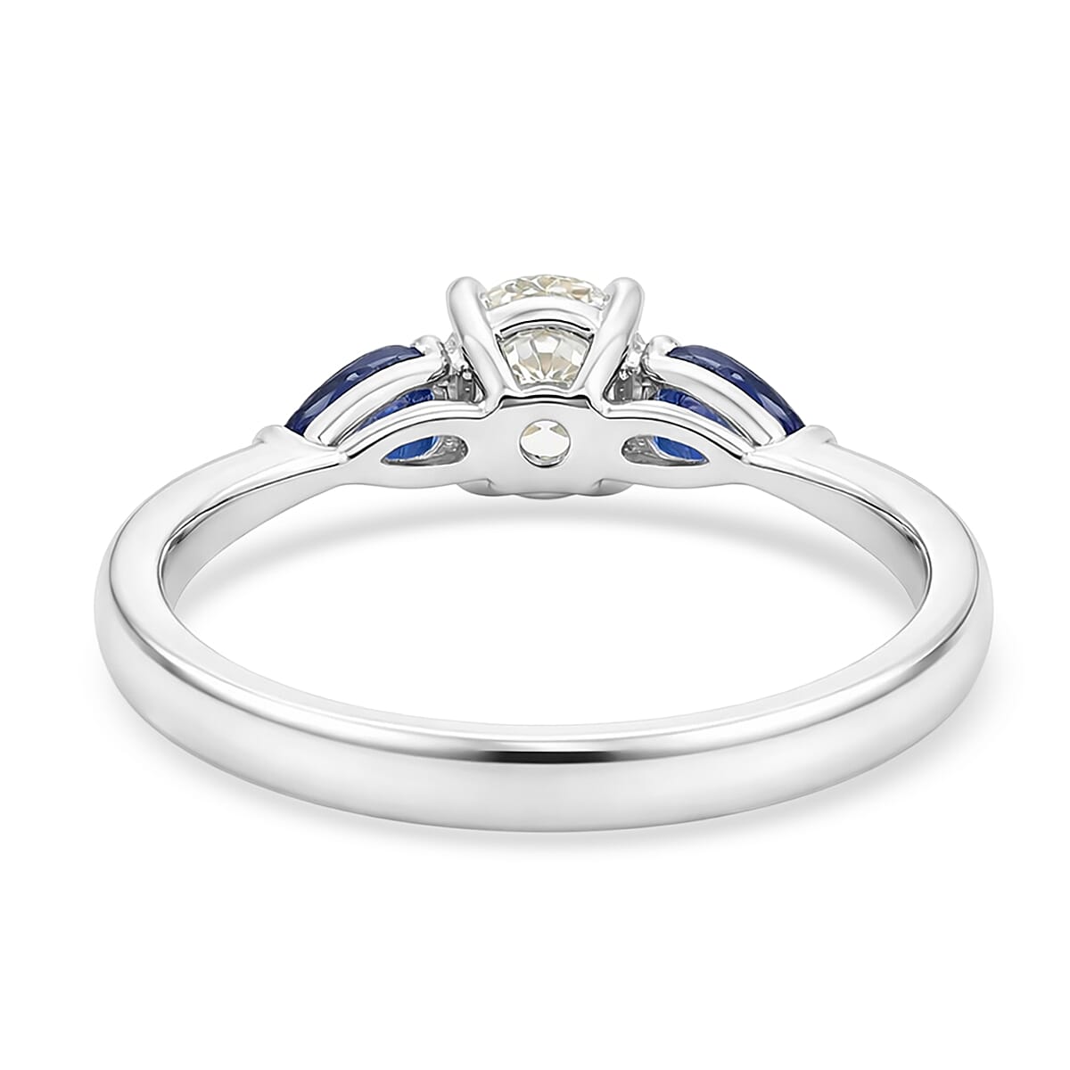Modani Diamond and Blue Sapphire 1.03 ctw Ring in 950 Platinum (Size 5.0)M image number 4