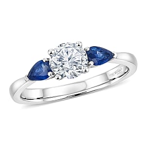 Modani Diamond and Blue Sapphire 1.03 ctw Ring in 950 Platinum (Size 8.0)