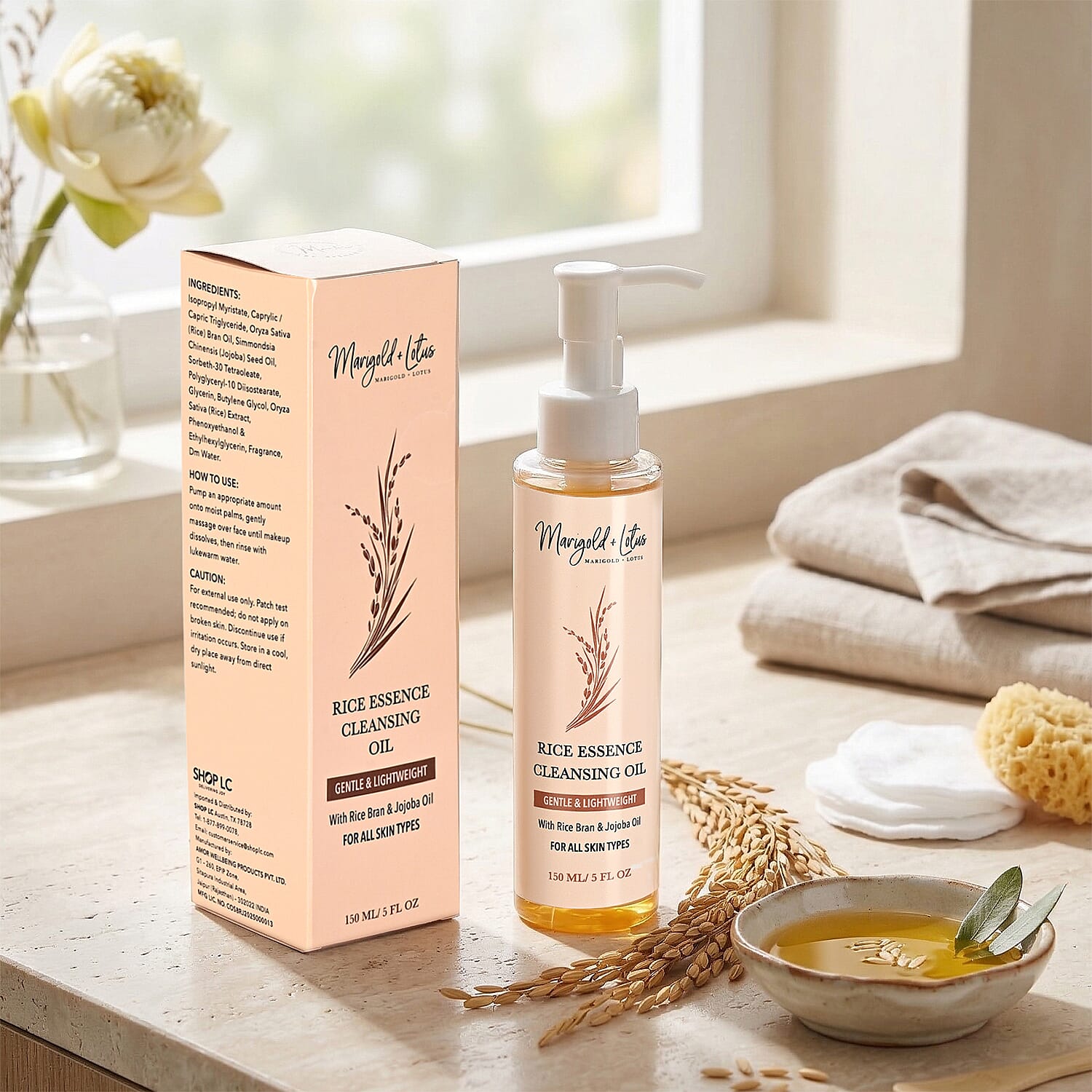 Marrigold & Lotus Rice Water Essence Cleansing Oil 5oz