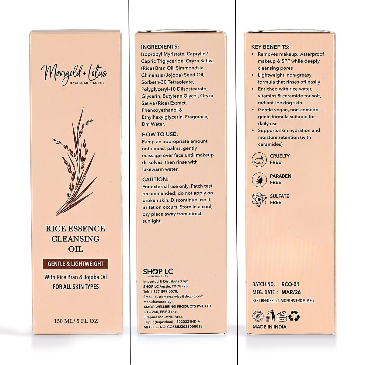 Marrigold & Lotus Rice Water Essence Cleansing Oil 5oz image number 7
