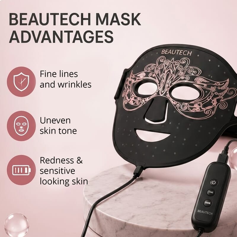 Beautech Black pcs LED Lights Facial Mask (Lifetime Warranty)