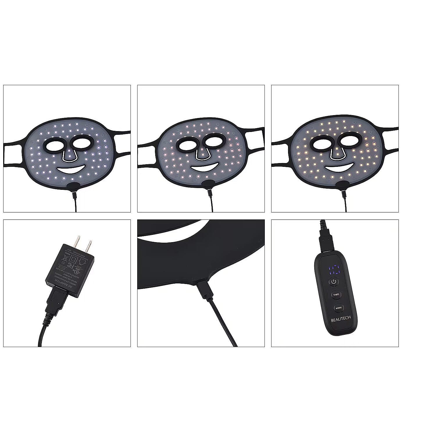 Beautech Black pcs LED Lights Facial Mask (Lifetime Warranty)