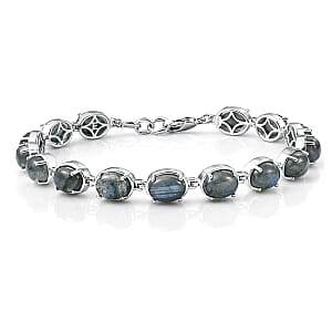 EverTrue Malagasy Labradorite 20.50 ctw Bracelet in Platinum Bond (8.00 In)