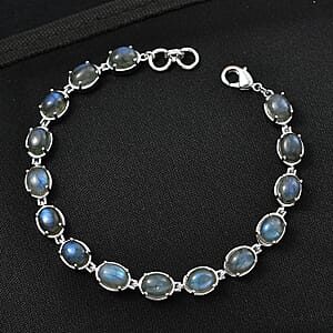EverTrue Malagasy Labradorite 20.50 ctw Bracelet in Platinum Bond (8.00 In)