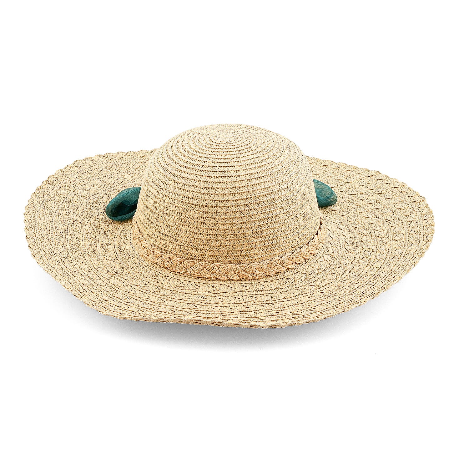 Passage Straw Sun Hat with Floral Bow - Yellow