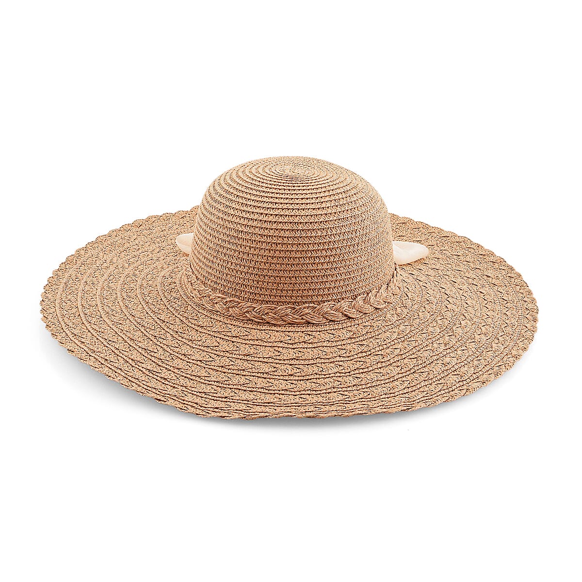 Passage Straw Sun Hat with Floral Bow - Camel image number 2