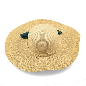 Passage Straw Sun Hat with Floral Bow - Beige