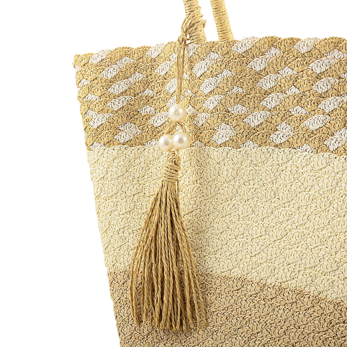 Passage Tan with Multi Paper Straw Tote Bag image number 5