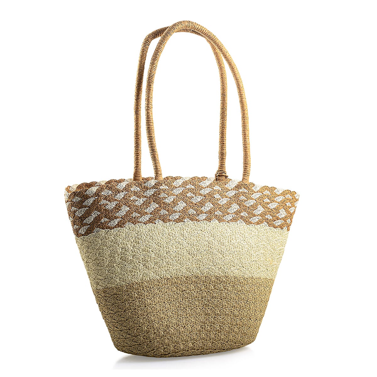 Passage Brown with Multi Paper Straw Tote Bag image number 2