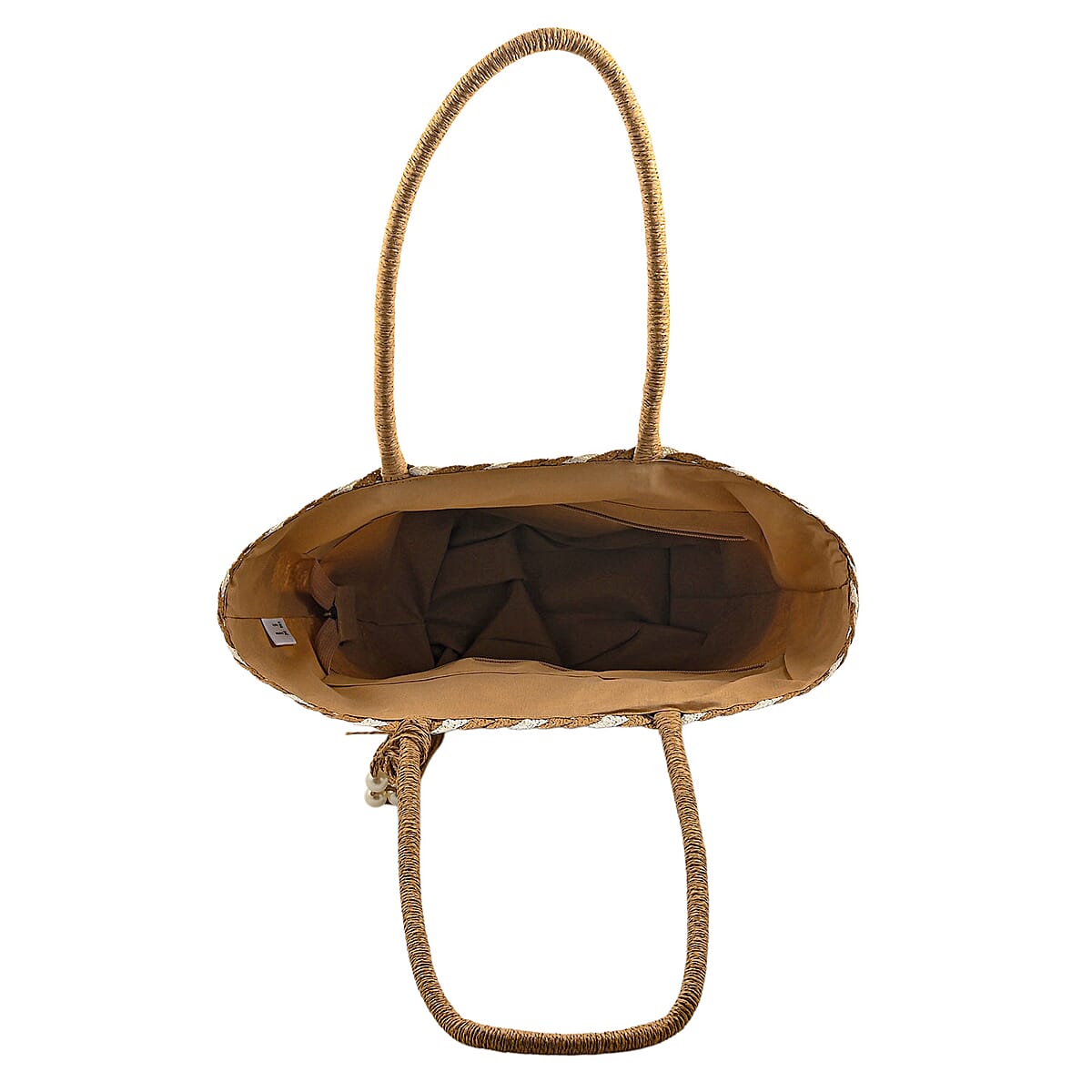 Passage Brown with Multi Paper Straw Tote Bag image number 4