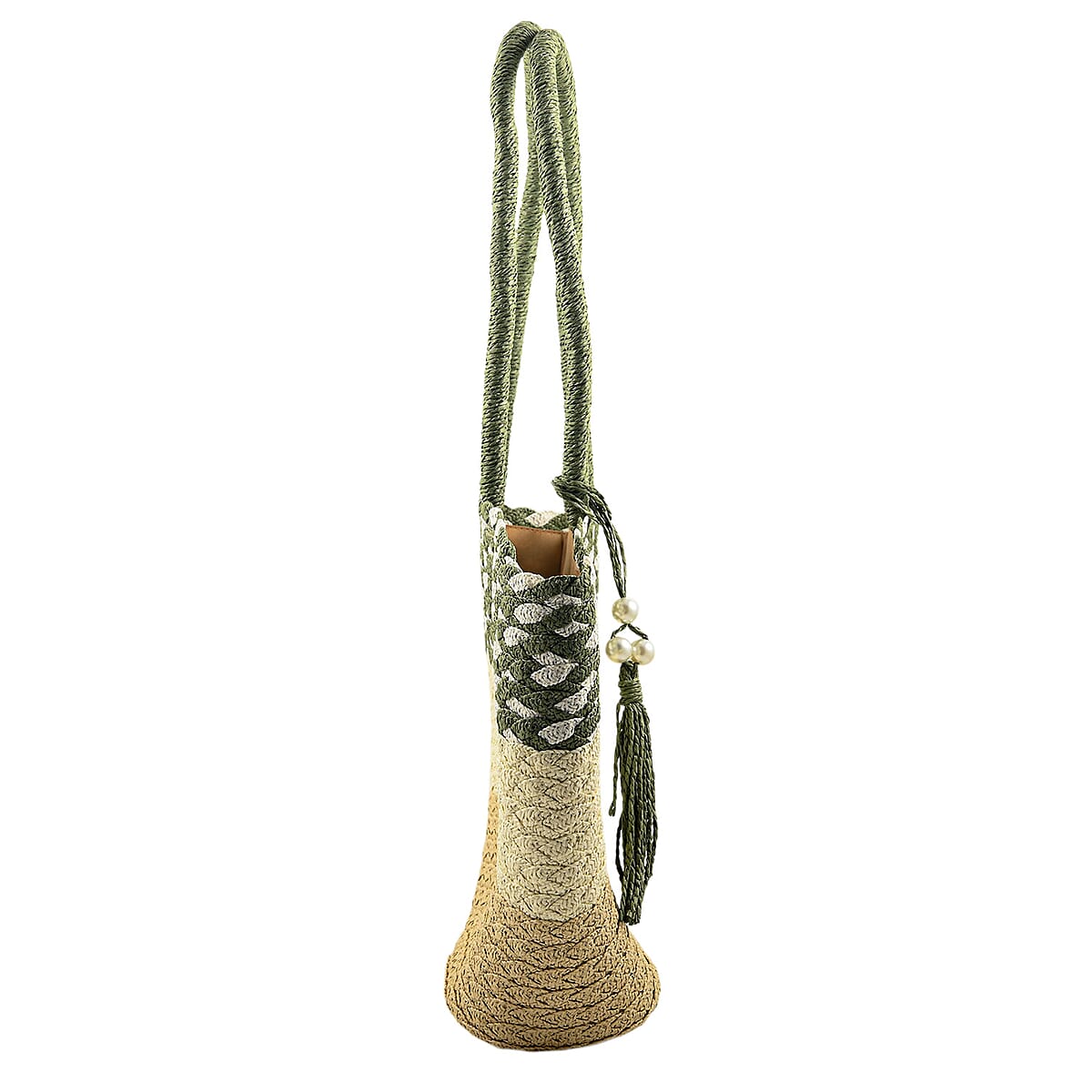 Passage Green with Multi Paper Straw Tote Bag image number 1