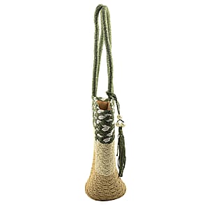 Passage Green with Multi Paper Straw Tote Bag