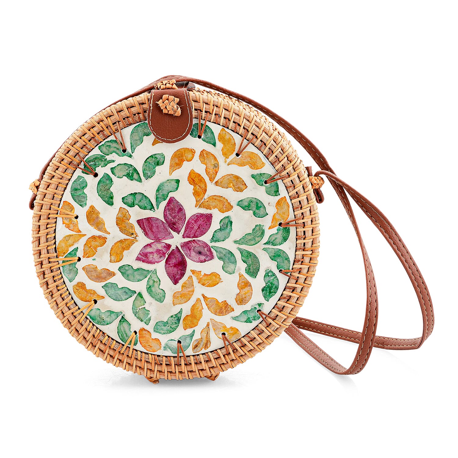Passage Multi Color Handcrafted Mop Rattan Bag