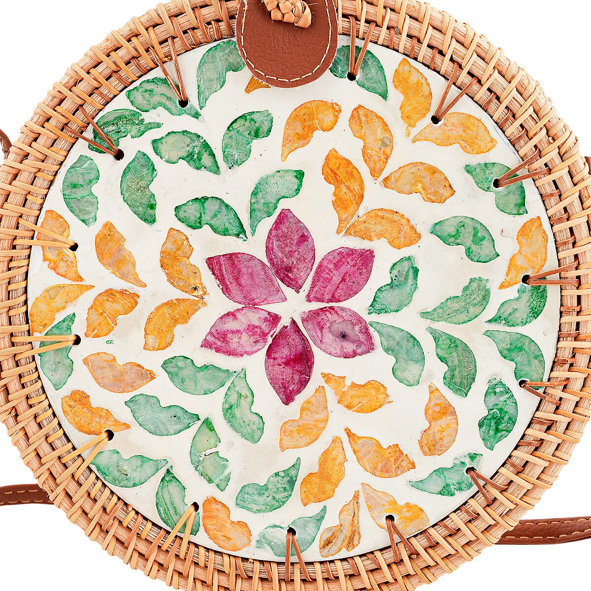 Passage Multi Color Handcrafted Mop Rattan Bag image number 7