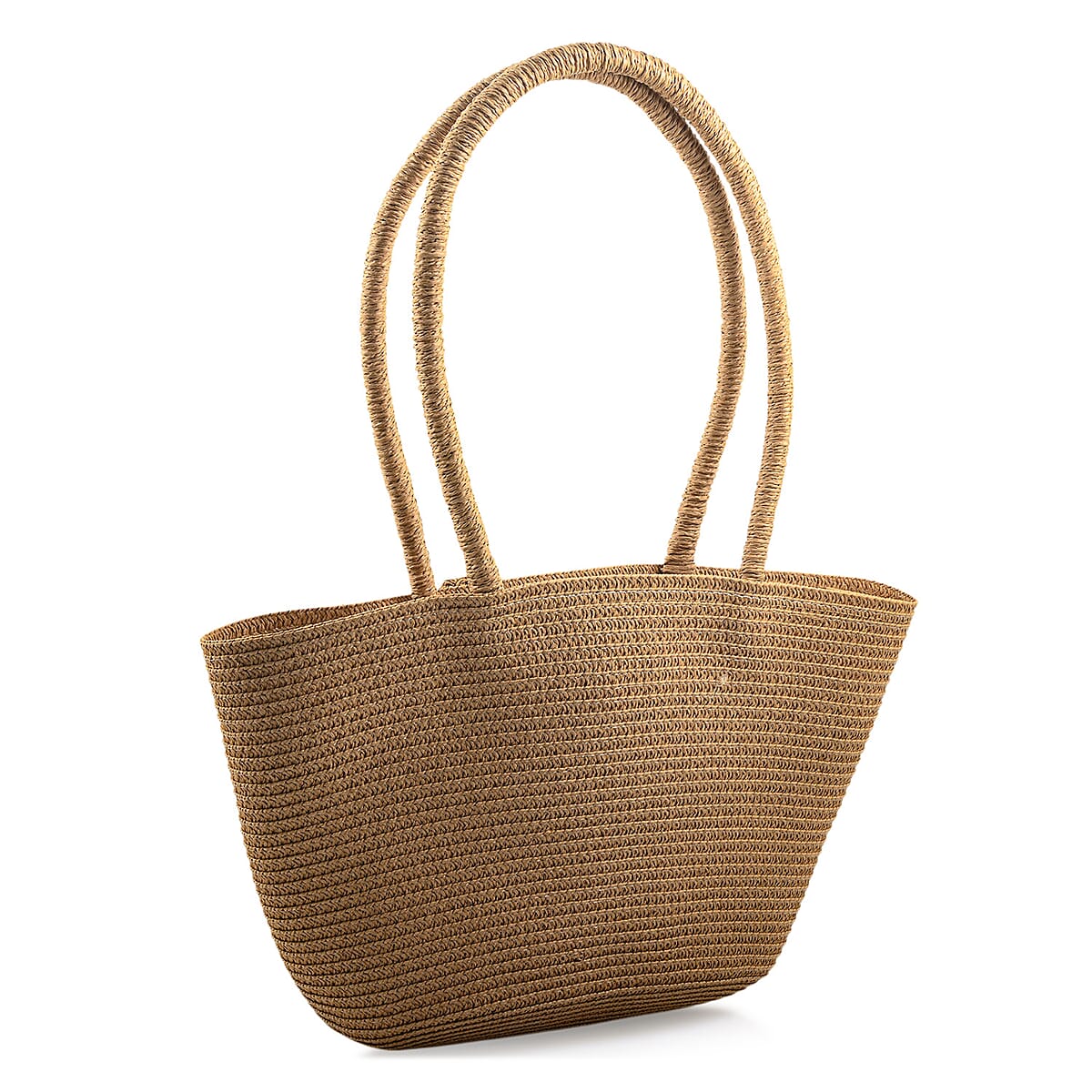 Passage Brown Paper Straw Flower Tote Bag image number 2