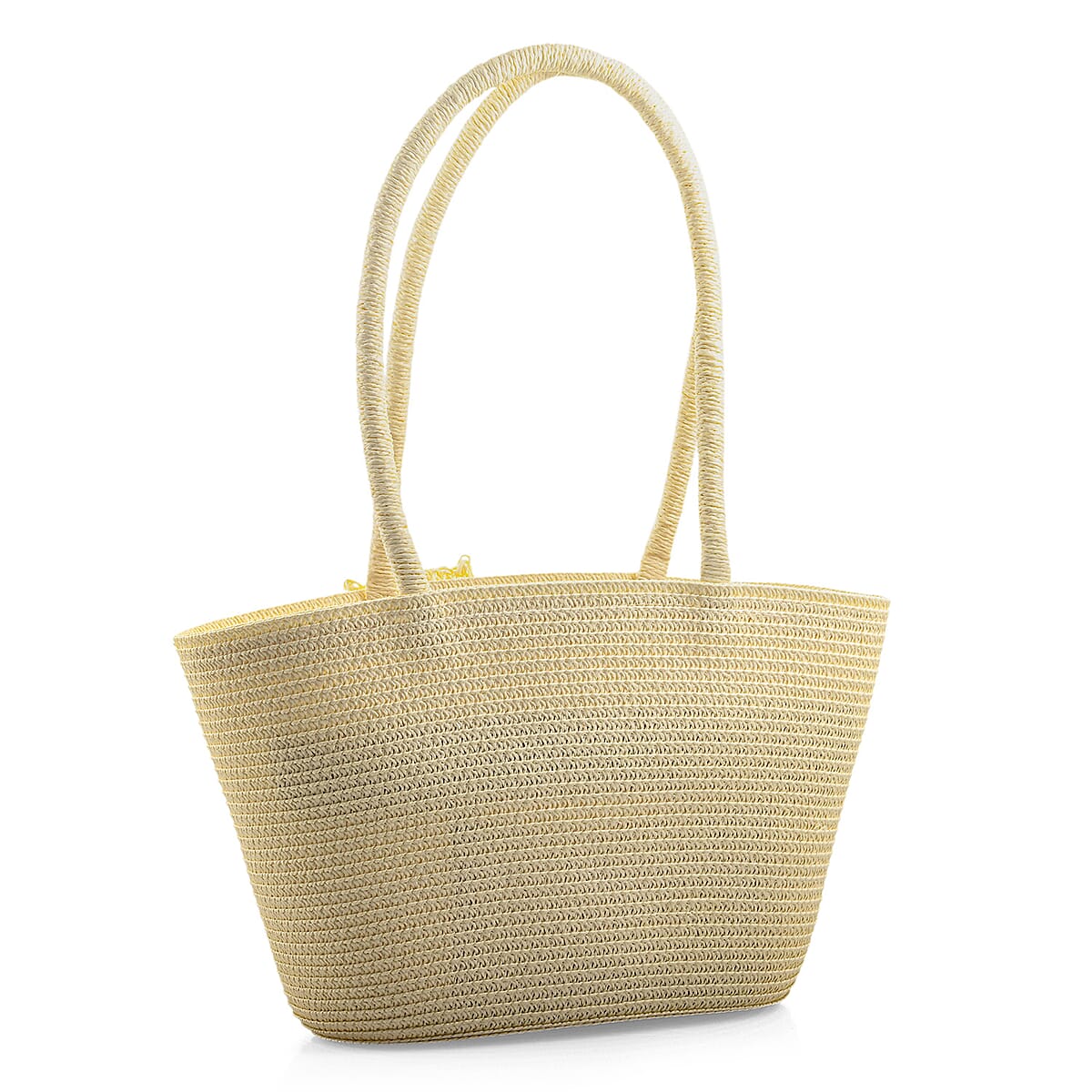 Passage White Paper Straw Flower Tote Bag image number 2