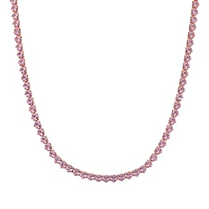Simulated Pink Diamond Heart Necklace in Rosetone (20.5-22.5 Inches)