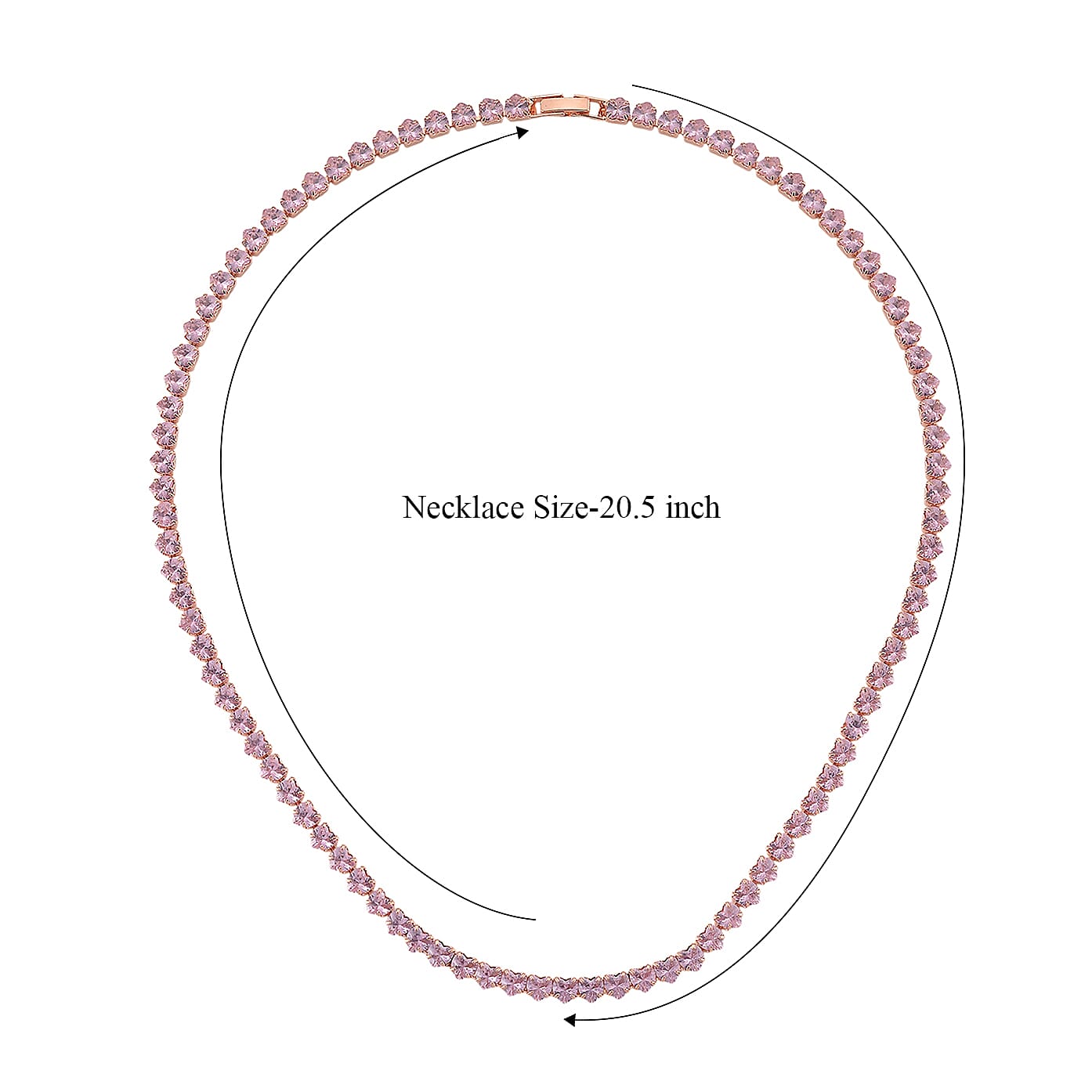 Simulated Pink Diamond Heart Necklace in Rosetone (20.5-22.5 Inches)