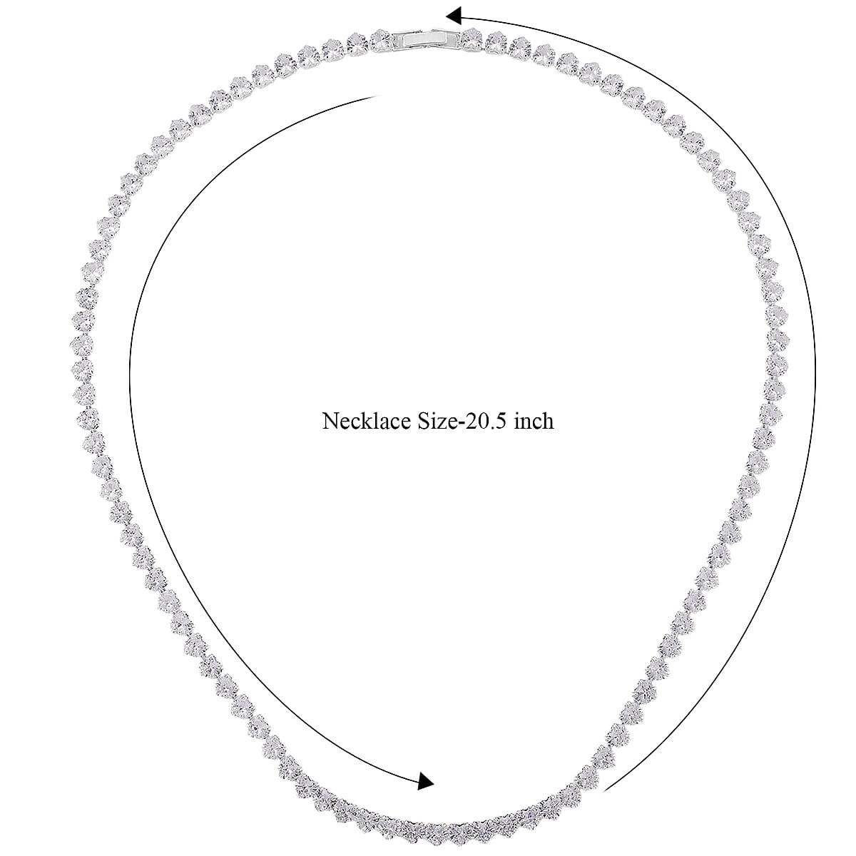 Simulated Diamond Heart Necklace in Silvertone 20.5-22.5 Inches image number 6