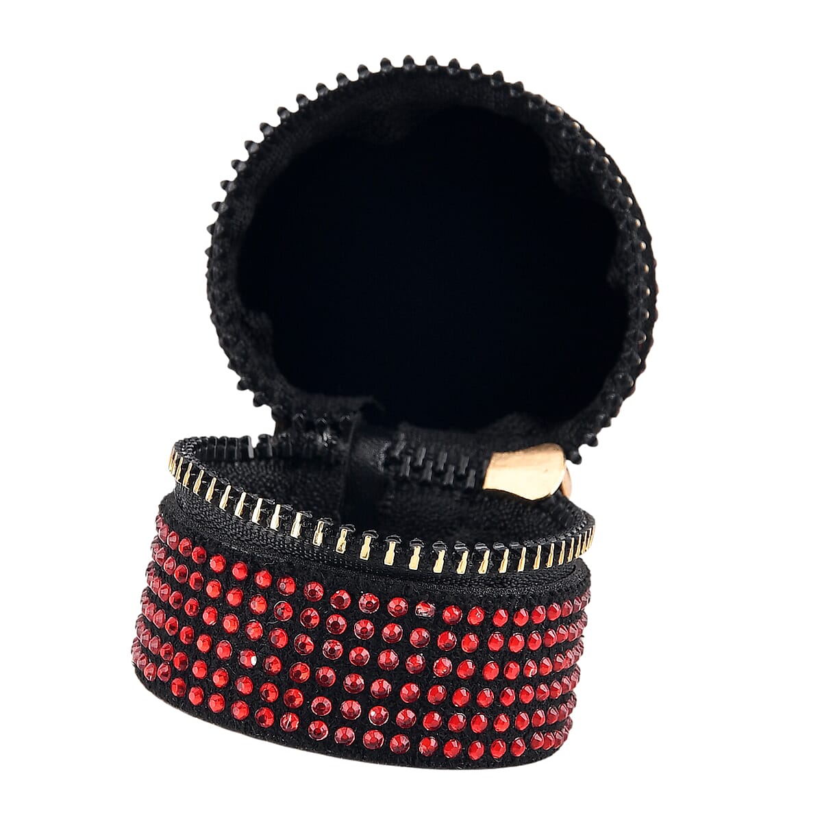 La Marey Red Rhinestone Faux Leather Crossbody Bag with Lipstick Pouch image number 4