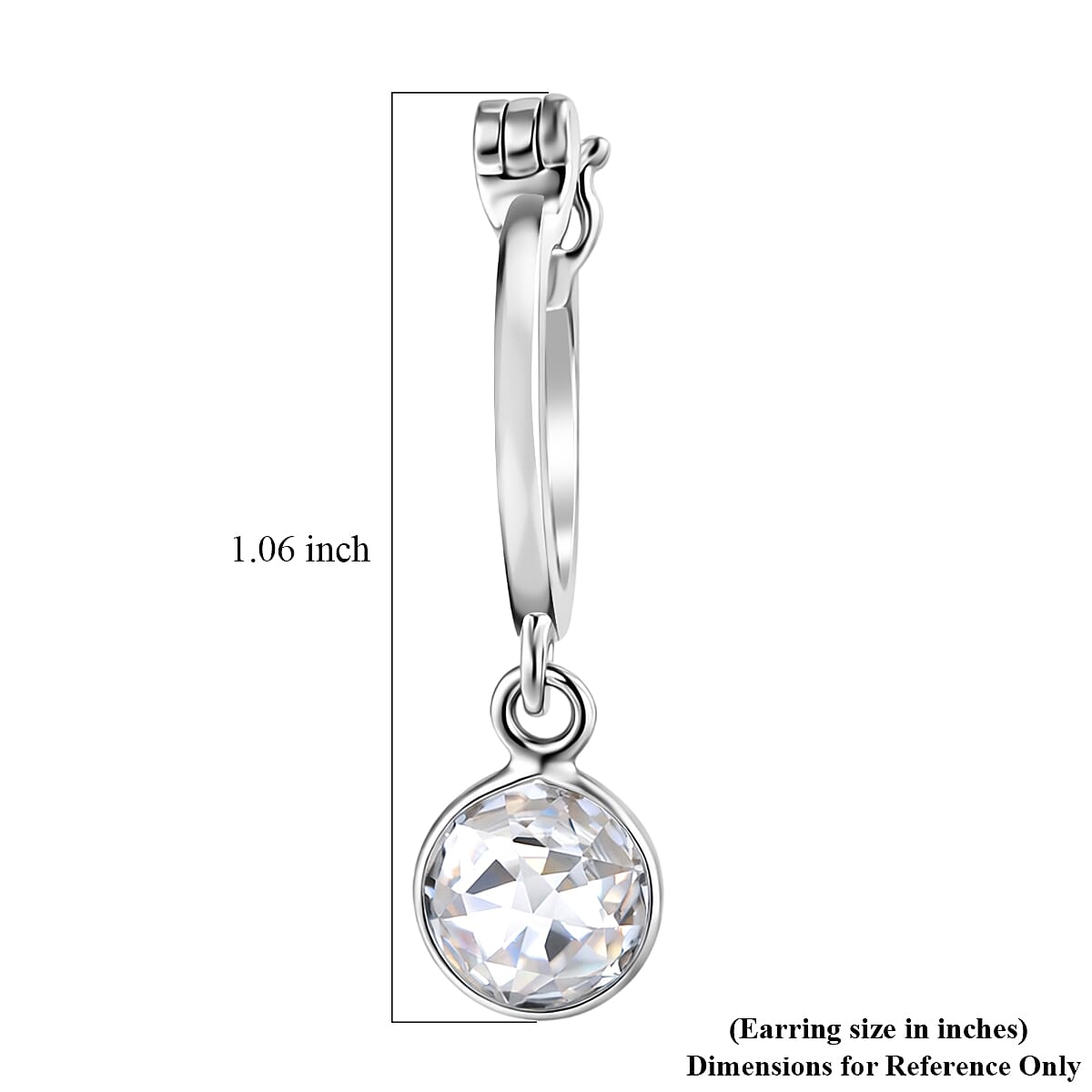 D'Joy Moissanite 1.60 ctw Hoop Earrings in Platinum Over Sterling Silver