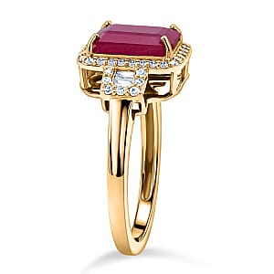 Luxoro AAA Montepuez Ruby, Diamond Ring in 10K Yellow Gold 2.60 ctw (Size 7.0)