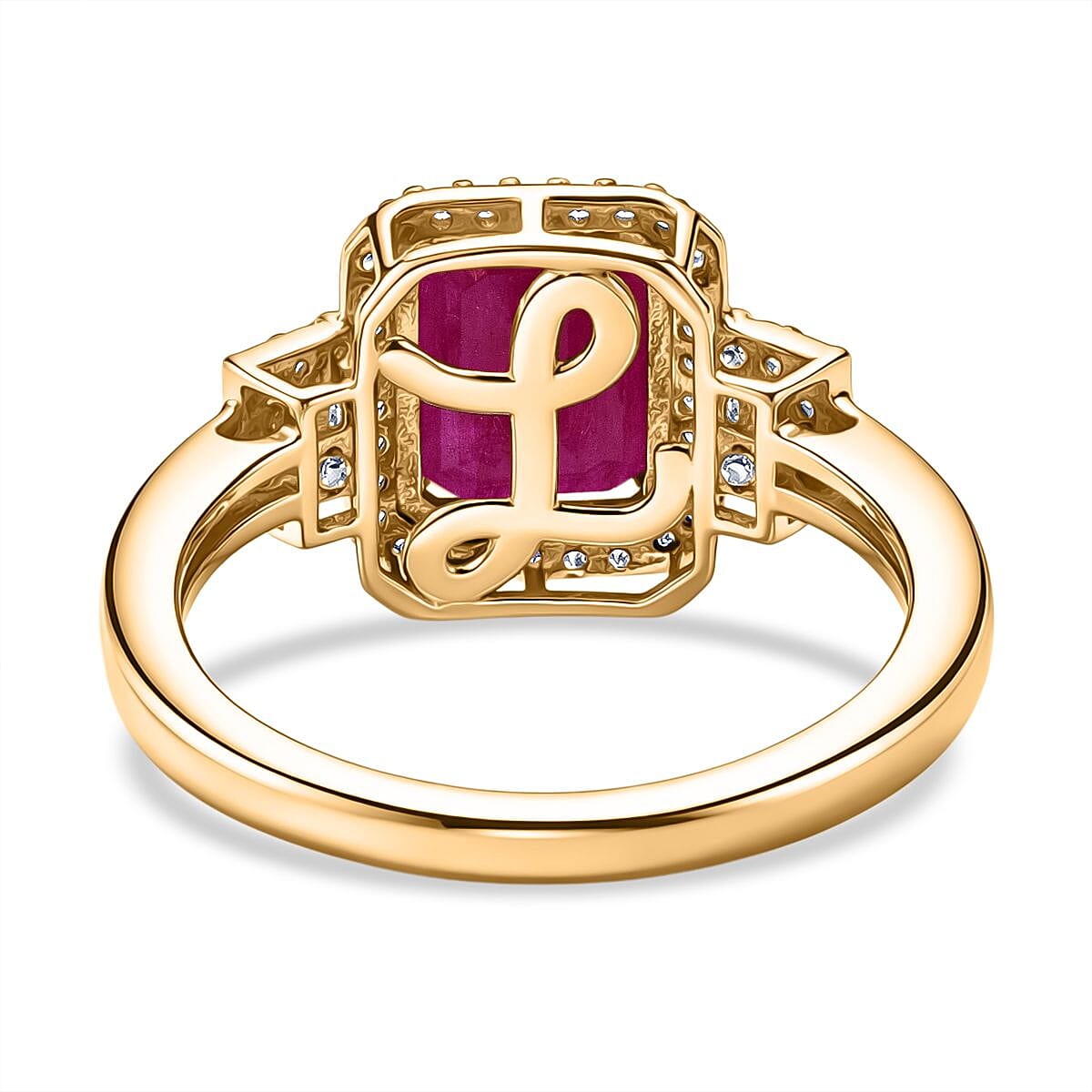 Luxoro AAA Montepuez Ruby, Diamond Ring in 10K Yellow Gold 2.60 ctw (Size 7.0) image number 4